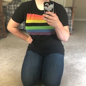Black Matter Rainbow LGBT Pride Flag T-Shirt